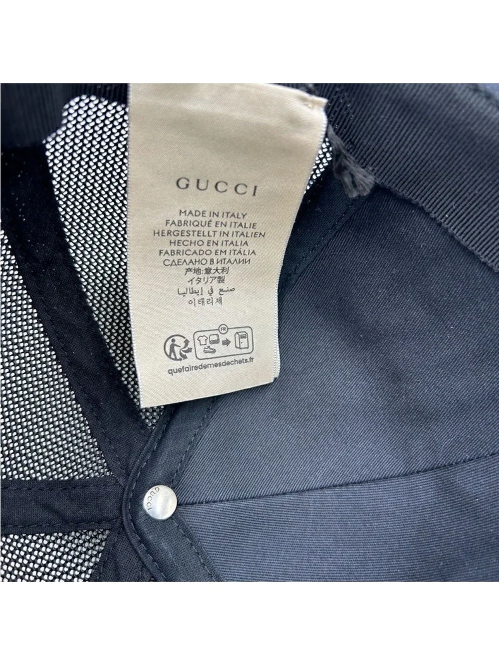 Unisex Gucci embroidered baseball calf size extra small adjustable made in Italy